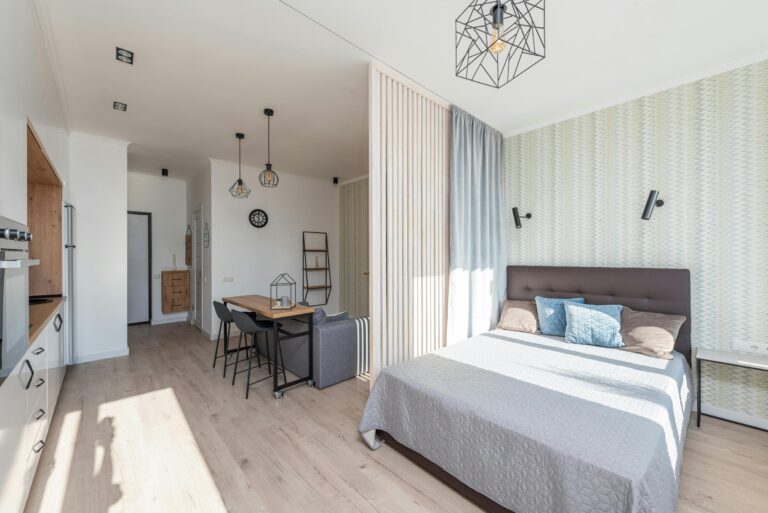 after garage conversion studio bedroom.webp