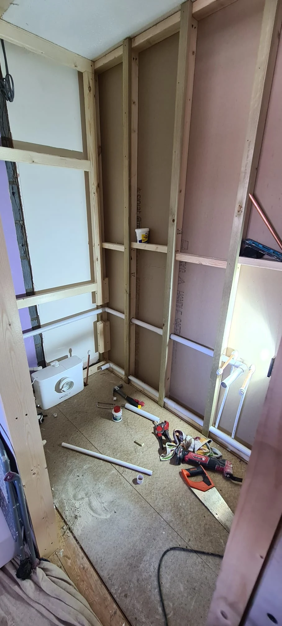 bathroom layout redesign barry stud framing cooksey renovation 01