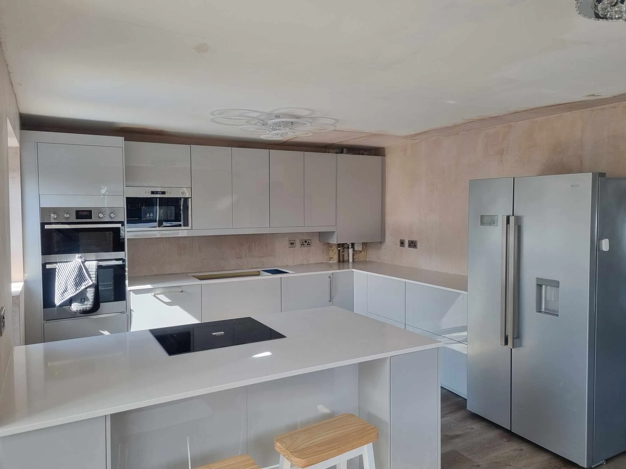 kitchen fitting barry pre decoration stage with new units 1