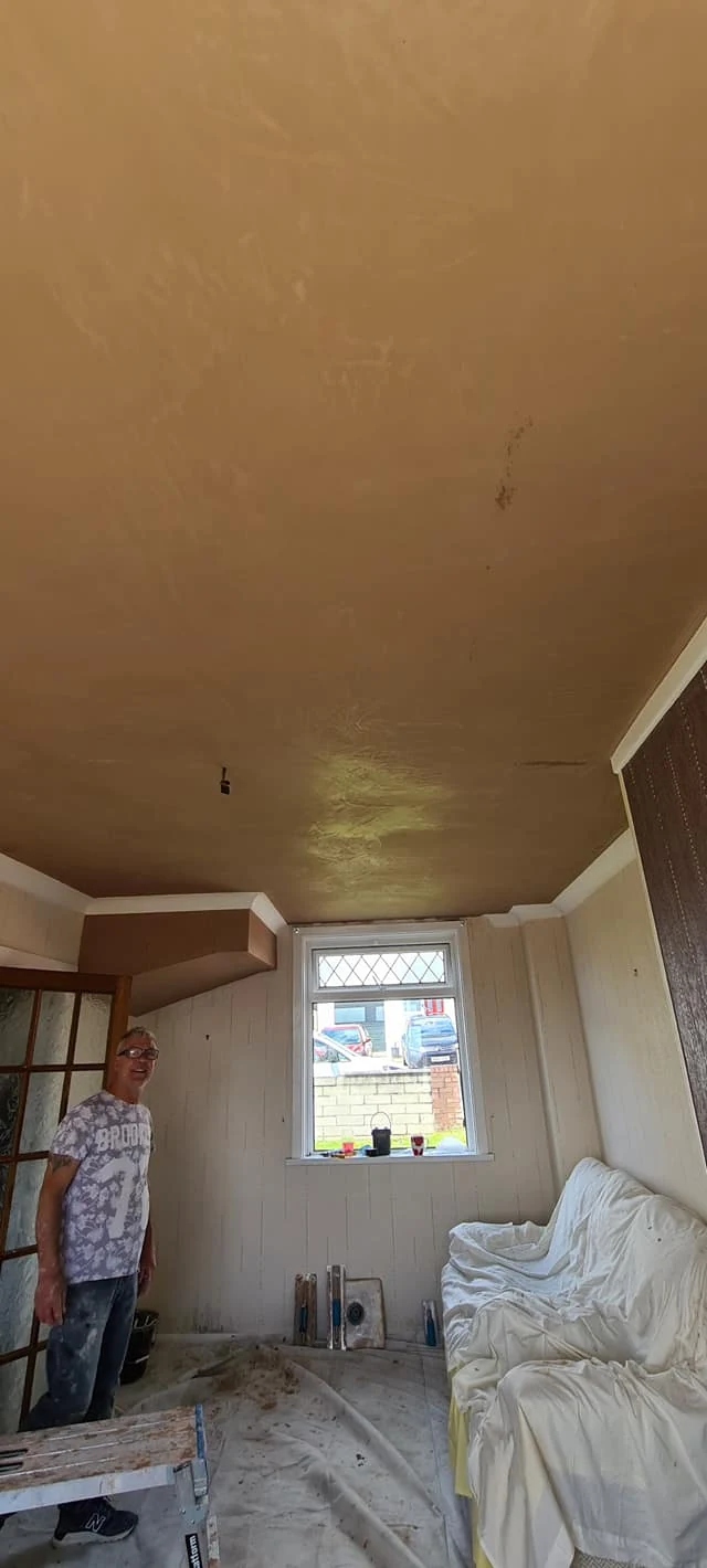 smooth ceiling plaster finish rhoose vale of glamorgan cooksey renovation 03