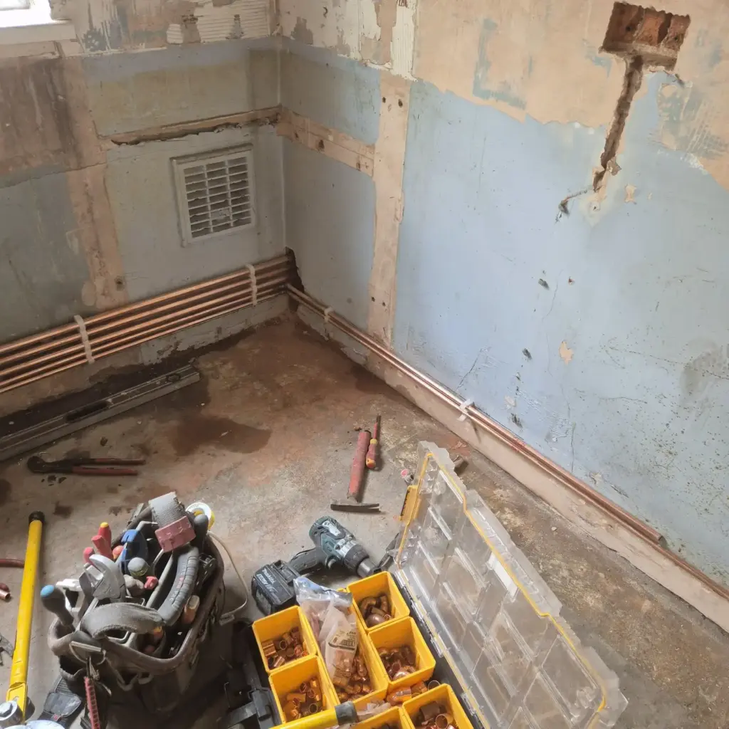 Repairing Hidden Floor Damage During a Bungalow Renovation in Barry 3 bungalow refurbishment work service routing wall detail barry