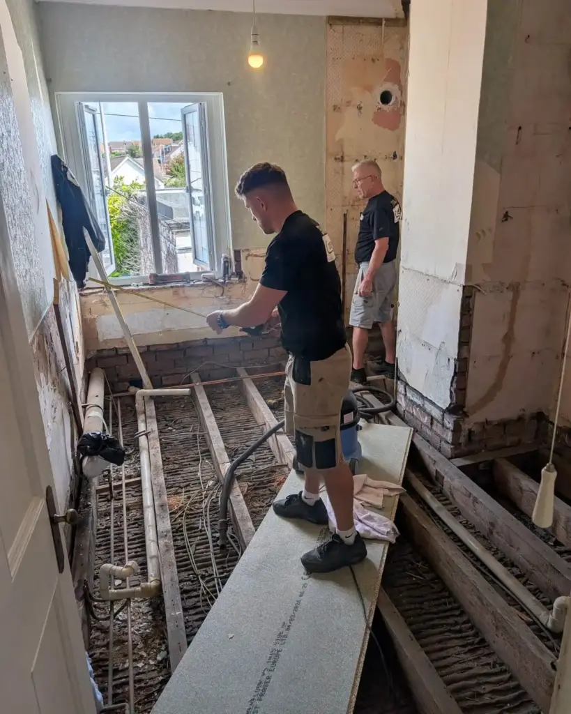 Repairing Hidden Floor Damage During a Bungalow Renovation in Barry 8 bungalow renovation progress plumbing first fix doorway view barry