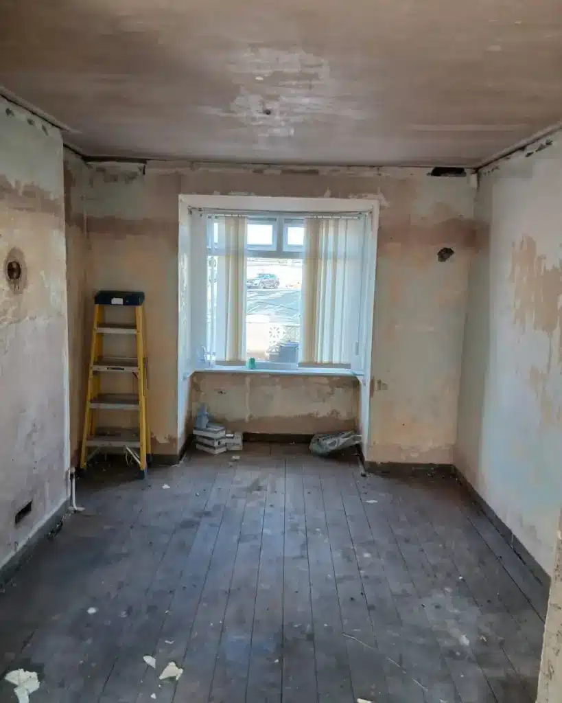 Repairing Hidden Floor Damage During a Bungalow Renovation in Barry 1 home renovation bungalow room preparation detail view barry